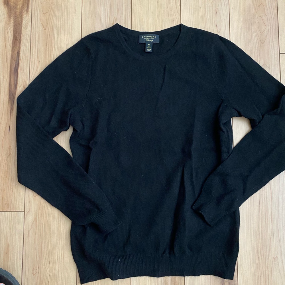 Charter Club Elegant Black Crew Neck Sweater